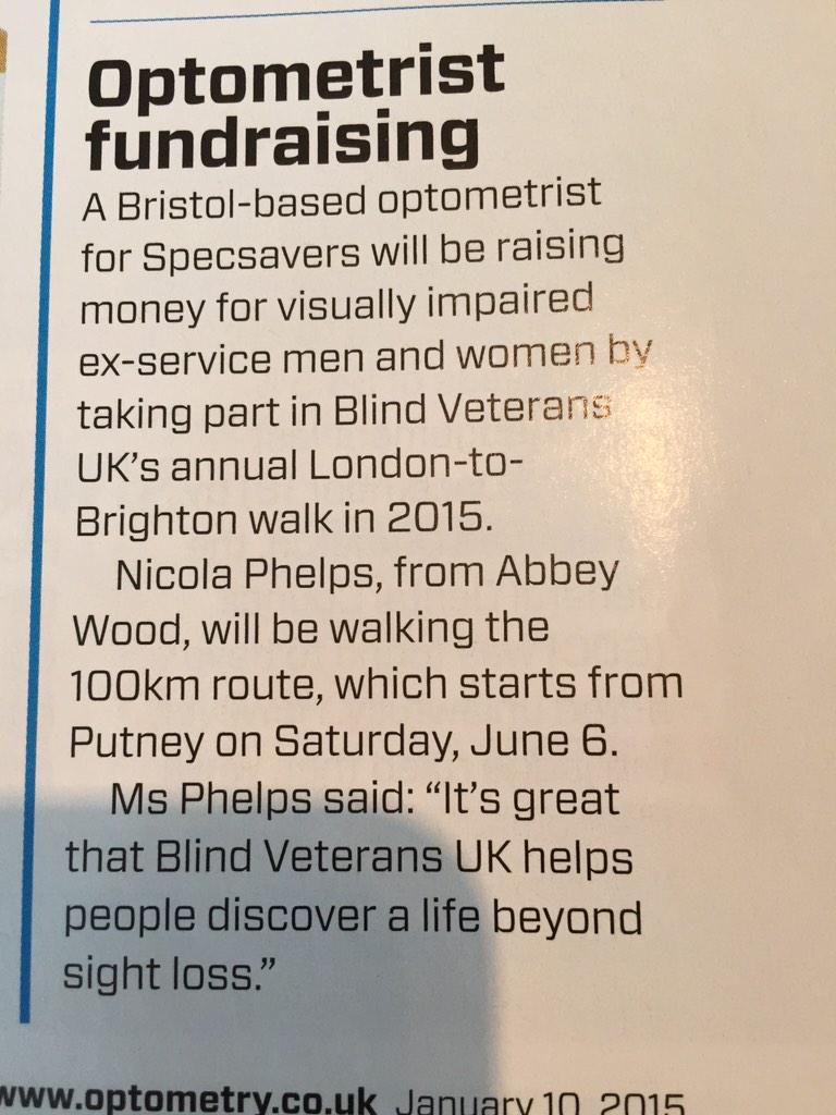 McCartneyMaxwel's tweet image. @Specsavers - Well done Nicola Phelps - #Bristol Optometrist #ExService #Army #Navy #RAF #BlindVeteransUK
