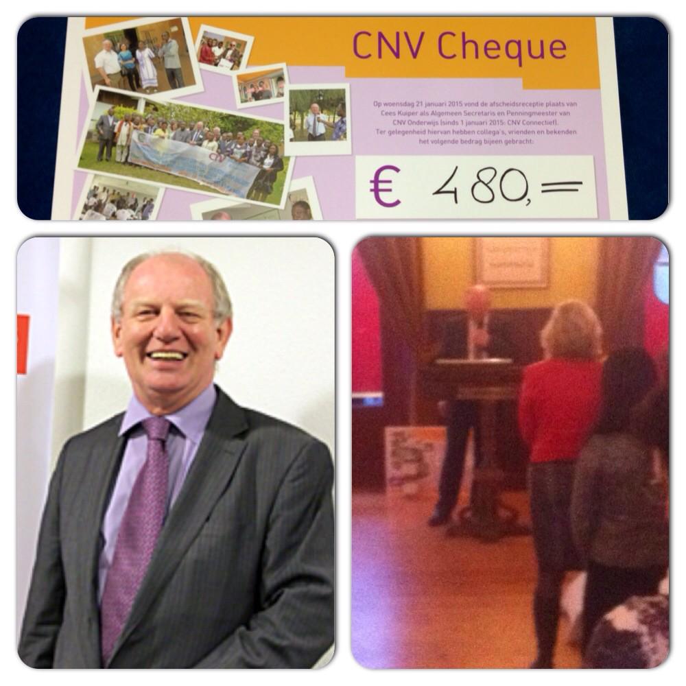 CNV_Internat's tweet photo. Gasten afscheidsreceptie @CeesKuiper. zamelden geld in tbv vakbondswerk in Afrika. Dank aan allen! @CNVOnderwijs #CNV http://t.co/Hc5Nm91poK