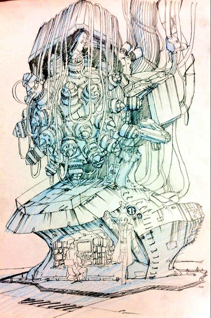 複数の単純な図形の組み合わせからメカを描く③ 