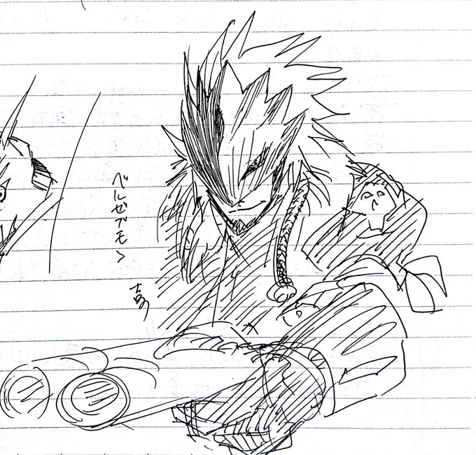 落書き。ベルゼブモン。失敗したオメガモンが見切れてる。笑 