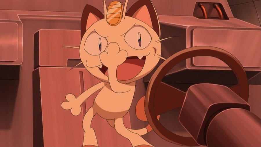 ポケモンアニメのロケット団のニャース ムサシ コジロウがジョジョ立ちを披露