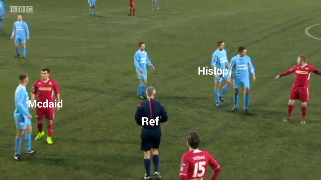 steky8's tweet photo. @TheSunNewspaper@NIFootballDaily @OfficialIrishFA @BBCSPORTNI @MatchOnTuesday mcdaid headbutts hislop #whatyouthink http://t.co/q3aE6ehVUI