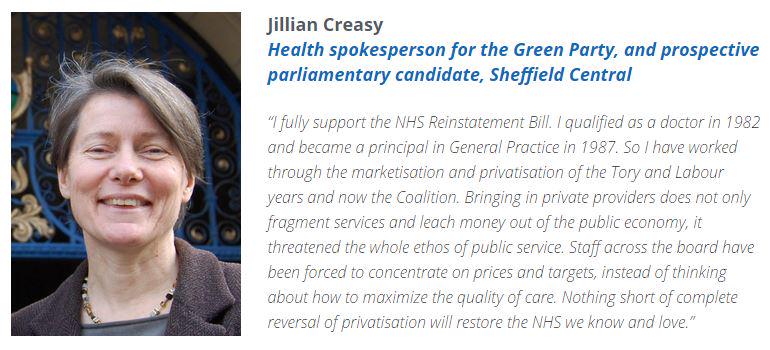 RT @greenpartysthty: Like this statement from the Green Party's health spokesperson <a href="/GreenJillian/">Jillian Creasy 4 MP</a>