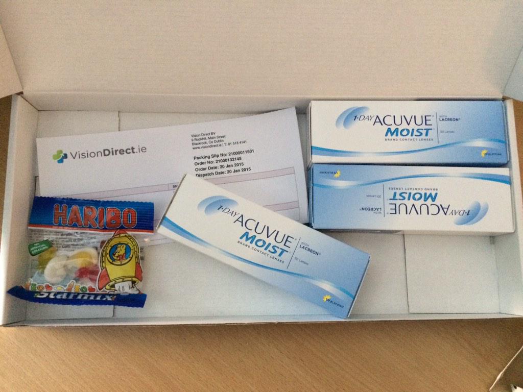 joewaterford's tweet photo. Free back of sweets with my @Visiondirect_UK lens order #nicetouch like the packaging too http://t.co/3VwWCfRrkw