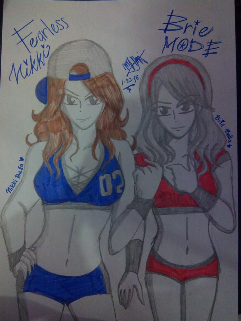 PrincessCena054's tweet photo. Total Divas Fan Art of 2015 still have the Inspiration to sketch you guys #FearlessNikki #BrieMode @BellaTwins http://t.co/cHeRZEjsWW