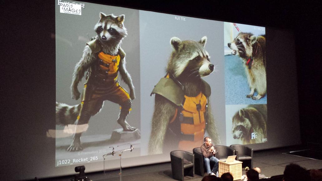 PIDSConference's tweet photo. @Guardians of the Galaxy this afternoon @ #PIDS2015! Mark Wilson from @Framestore tells how Rocket Racoon got alive http://t.co/stGBh2860b