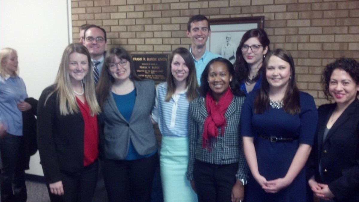 Law students waiting to see President Obama.