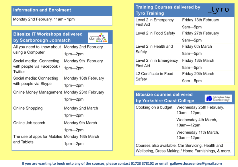 Gallows Close Centre (@gallowsclose) on Twitter photo FREE courses at <a href="/GallowsClose/">Gallows Close Centre</a> - take a look!! <a href="/TyroScarborough/">Tyro Scarborough</a> <a href="/ycoastco/">YCC</a> @YCHscarboro <a href="/Scarborough_UK/">Scarborough UK</a> FREE courses at <a href="/GallowsClose/">Gallows Close Centre</a> - take a look!! <a href="/TyroScarborough/">Tyro Scarborough</a> <a href="/ycoastco/">YCC</a> @YCHscarboro <a href="/Scarborough_UK/">Scarborough UK</a>