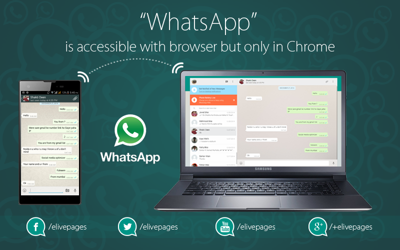eLivePages's tweet photo. WhatsApp launched  "WhatsApp Web" to use it, in web browser. #WhatsAppWeb #WhatsApp Visit - : http://t.co/pTCmRdOkTy http://t.co/gHcsTQliEW