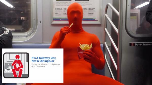 rizzotweets's tweet photo. Men in Bodysuits Bring @MTA Etiquette Campaign to Life http://t.co/Z1HWUXXM1D #ridewithclass http://t.co/uAGzf0bBN0