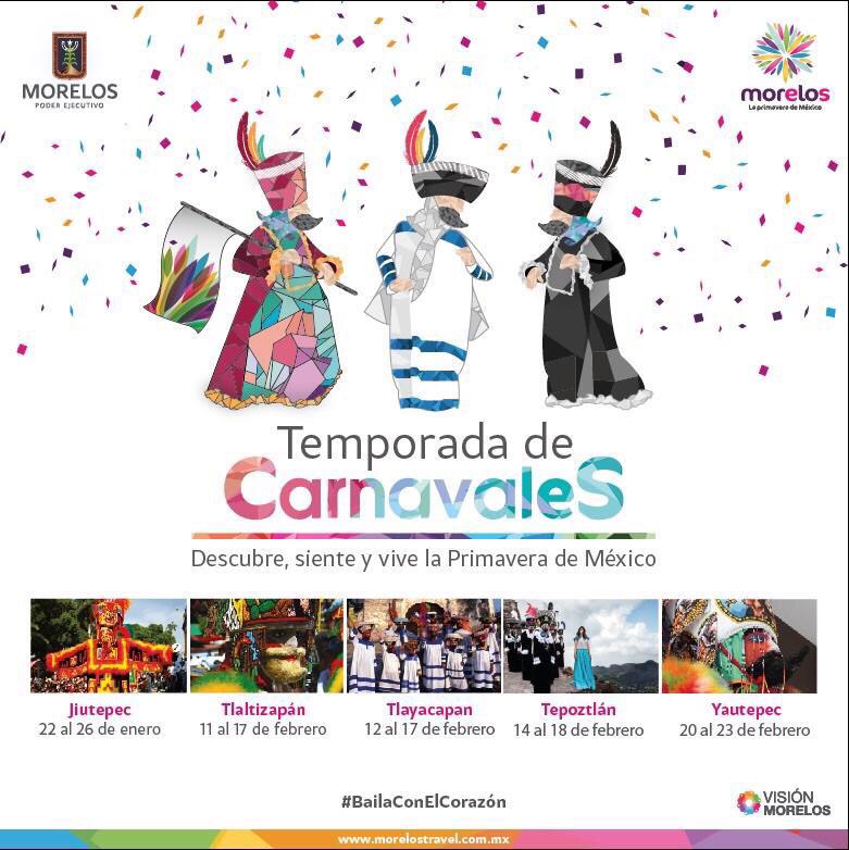 Hoy inician los Carnavales en #Morelos . No te los pierdas. Descubre, siente y vive la Primavera de #México . #DF
