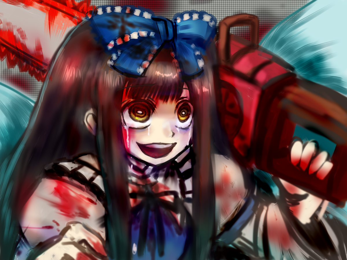 #深夜の真剣お絵描き60分一本勝負 (血液注意) ゆかりんは苦戦したけど スターサファイヤちゃんはサクっといけました。 ピコーン♪ピコーン♪ 【Q】何故チェーンソーなの? 【A】ドキドキしているからです。 