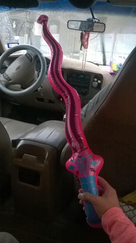 AwesomestKenia's tweet photo. Last time at the children's dentist, my last toy for being a good patient lol #SnakeSword http://t.co/oMtADdFDW8