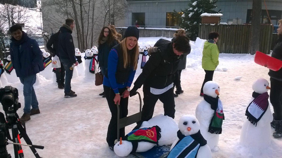 Team #snowmanselfie hard at work #action2015 #wef15