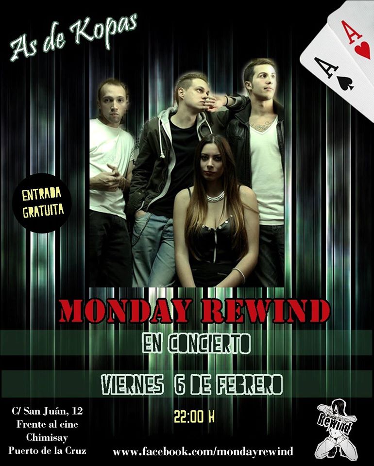 mondayrewind's tweet photo. Aquí les dejamos nuestro cartel del próximo concierto en el As de Copas el 6 de Febrero a las 22:00 #RockOn http://t.co/kAorH9Af9l