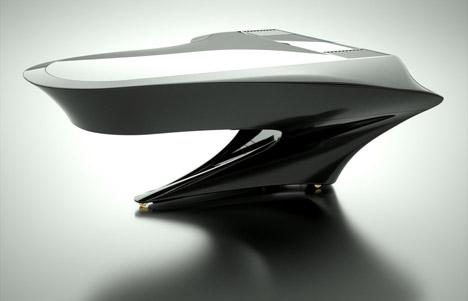 Design del pianoforte Boganyi simile alla nave spaziale Enterprise di Star Trek