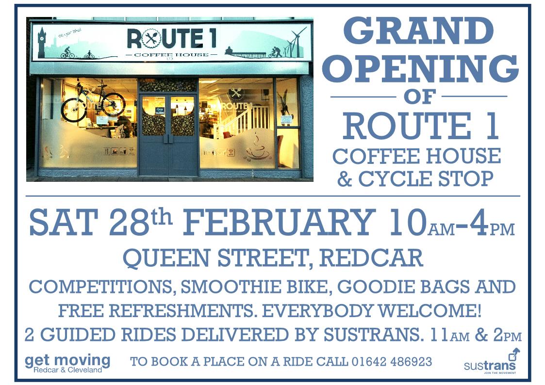 GMRC's tweet photo. A DATE FOR YOUR DIARY! Grand opening of Route 1. To book a place on the rides call 01642 486923 #sustrans #redcar http://t.co/tfceXlsRVq