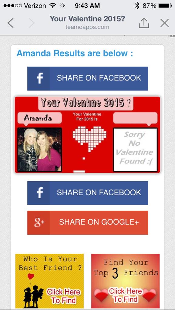 Manda_Jay15's tweet photo. This app literally told me I'd be alone for #ValentinesDay haha #99problems #singlegirlswag #imokwiththis http://t.co/Uyae49hvzN