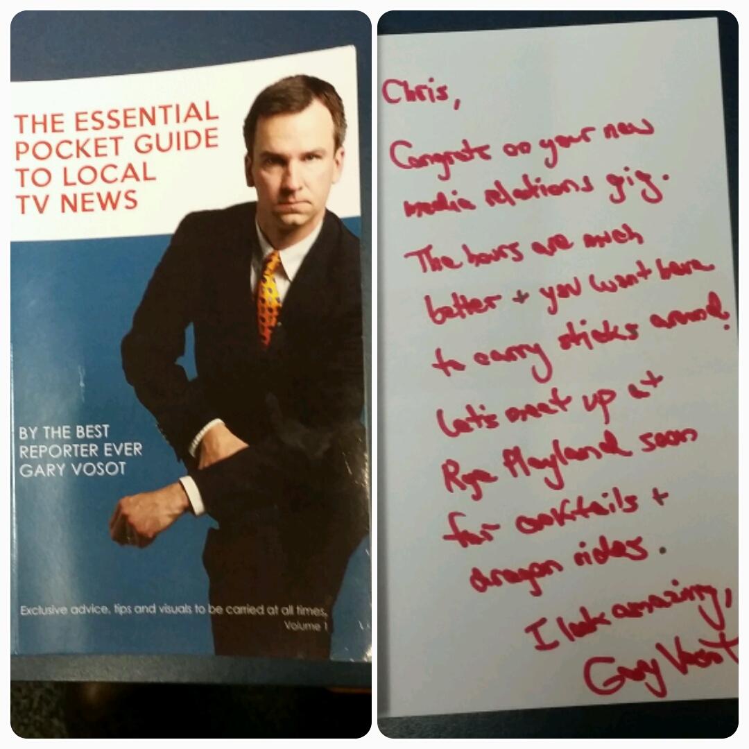 cwright41's tweet image. A signed copy of @GaryVosot's book!? Best going away gift ever. Thanks @WesleighOgle!