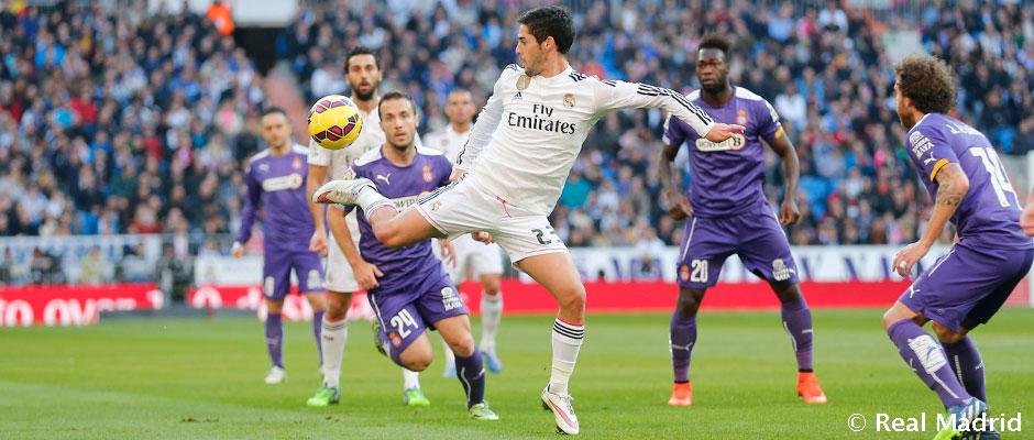 realmadrid's tweet photo. .@isco_alarcon: “Nos vamos contentos con la primera victoria del año” http://t.co/7kAwCBx0sR #RealMadridvsESP http://t.co/ydROgdSEyd