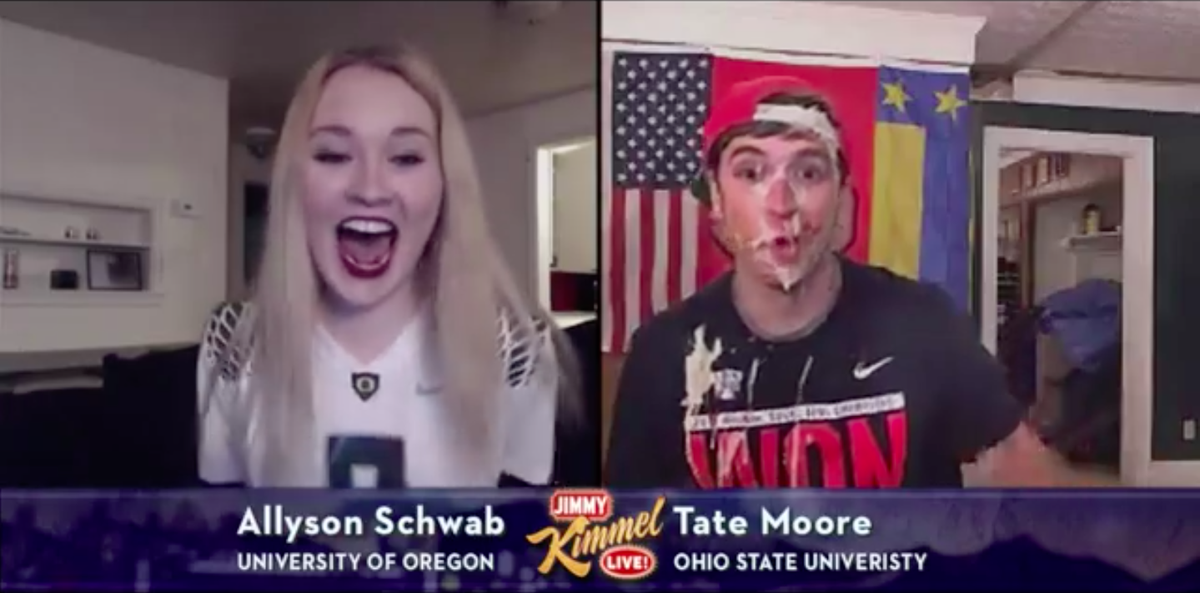 AutzenStudents's tweet photo. That moment when you find out you won tickets to the natty without having to cover yourself in condiments. #GoDucks http://t.co/uNkDwELOpy