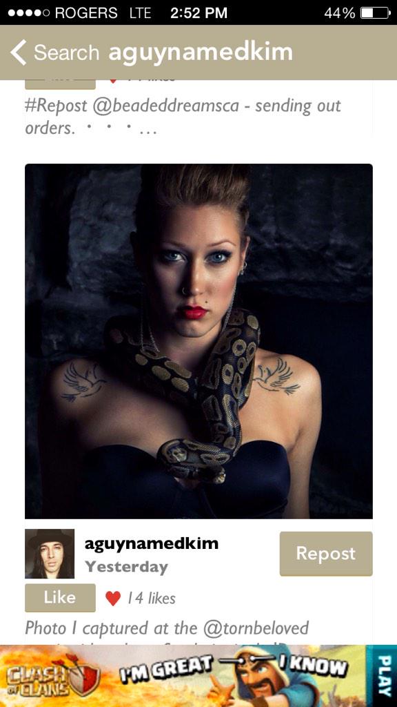 Here's a picture taking from my music video. #danceforme #TornBeloved #rockmusic #snake #ottawa