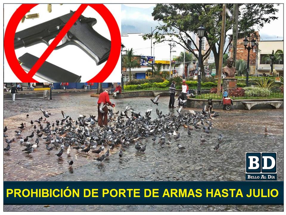 belloaldia's tweet photo. Prohibición de porte de armas en Bello se prolonga hasta julio ⇉http://http://t.co/fh0D39QzOc @AlcaldiadeBello http://t.co/4prkEjFKJZ