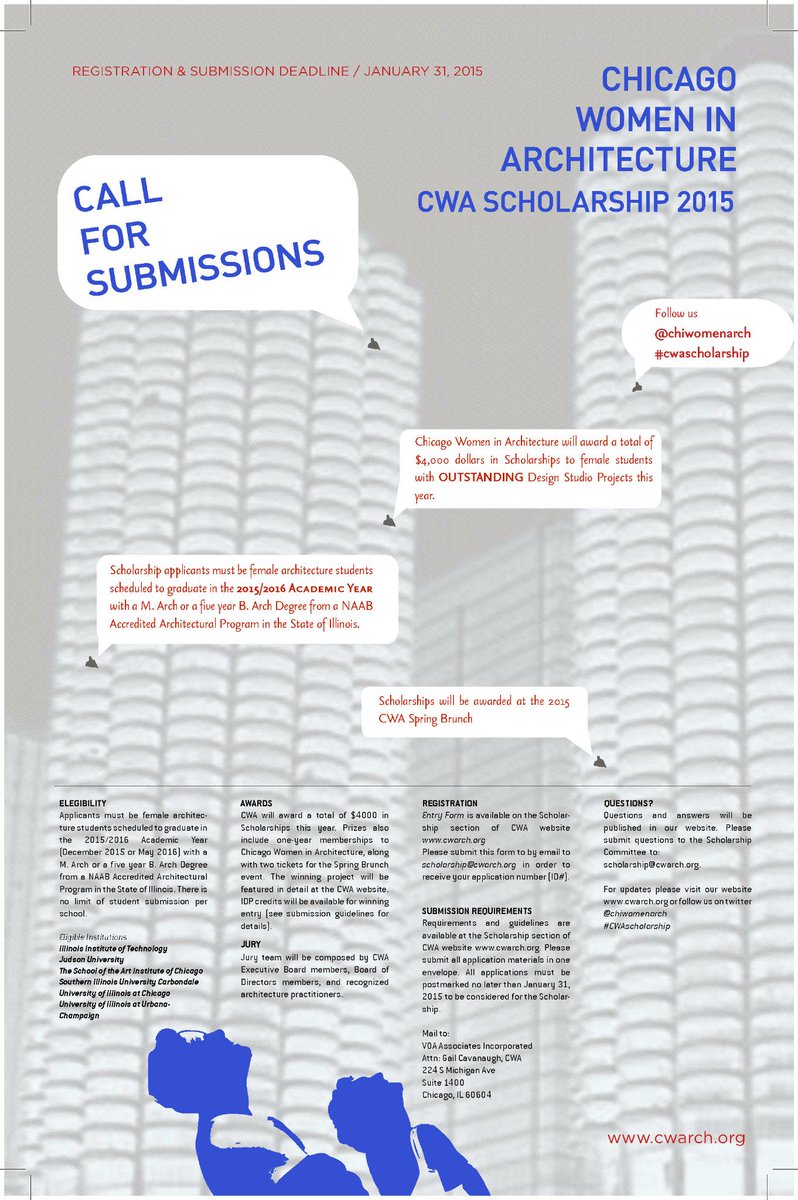 chiwomenarch's tweet photo. @aiasuic Help us spread the word! #scholarship for #female #arch #students graduating in #Illinois http://t.co/kZglXVrJYj