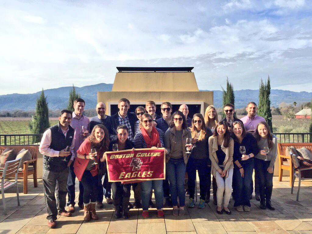 gallaugher's tweet photo. Napa heaven w/#BCTechTrek @ @RoundPond where @BCCarrollMBA alum Miles MacDonnell crafts some of the world's best wine http://t.co/O0eYWWxtTa