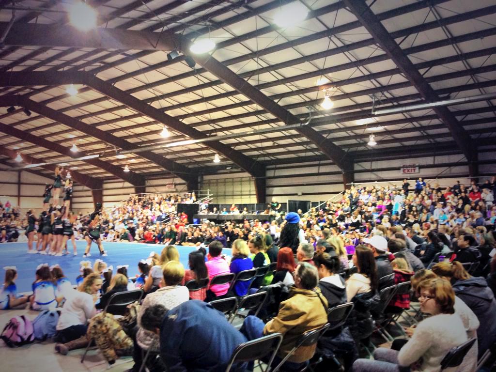 Check out <a href="/ChampionCheer/">Champion Cheerleading</a> performing for a busy crowd! Way to go ladies!