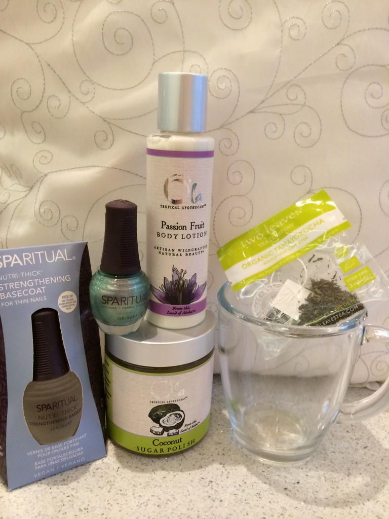 Enjoy <a href="/twoleavestea/">Two Leaves and a Bud</a> #greentea #organic #vegan <a href="/SpaRitual/">SPARITUAL</a> <a href="/Ola_Hawaii/">HawaiianBodyProducts</a> #manicure #pedicure #spa treatment <a href="/ShetoShic/">She to Shic</a>