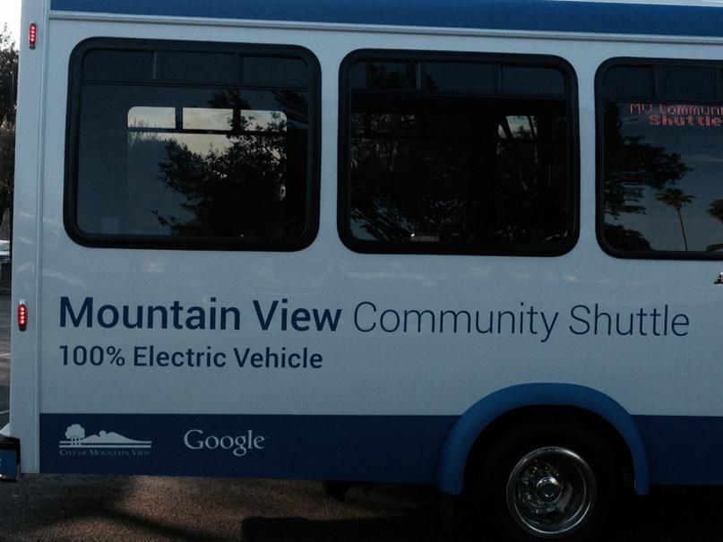 dawnrhaney's tweet image. My ride is here, 1st time on the new #MountainView Community Shuttle thanks @Google #bayareatech