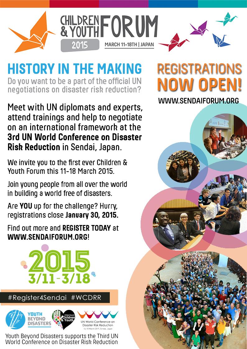 WCDRRYouth's tweet photo. Have you applied yet?? 
http://t.co/wPW49yJx8f
#Register4Sendai #WCDRR #YouthAreReady http://t.co/D12X59EmS2