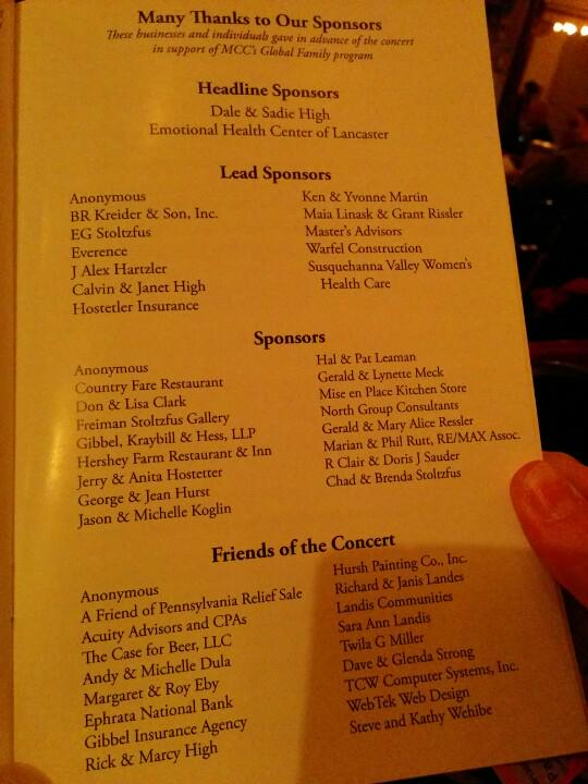 TheCaseForBeer's tweet photo. Great concert @VoicesHopeOpera! #VOH2015 #LancasterPA ...and yes, even #craftbeer. http://t.co/grWnzYO2OO