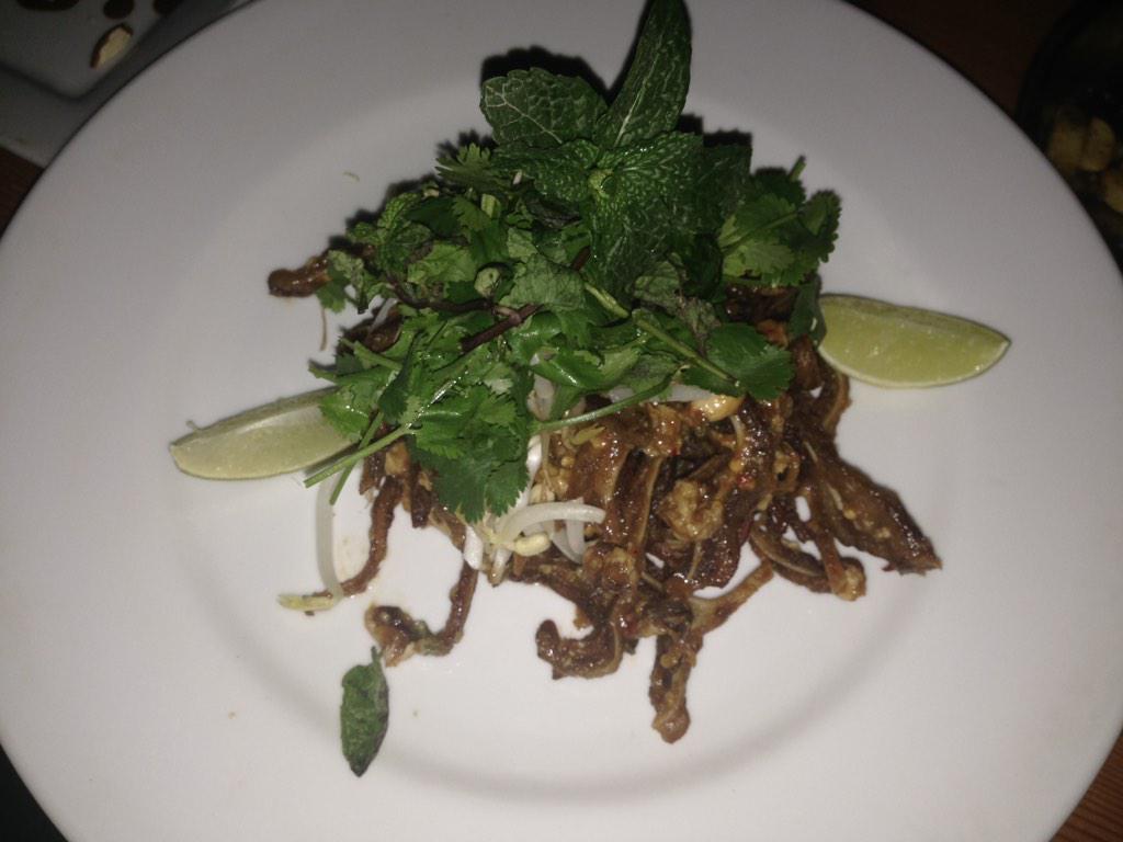famyr's tweet photo. Pig ear pad Thai at Euclid Hall with @syedlik and @JamieSueO http://t.co/hHZkVtdRde