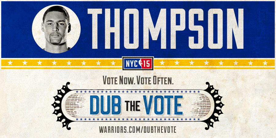 warriors's tweet photo. RT if you want to see Klay Thompson start the 2015 @NBAAllStar Game. #NBABallot http://t.co/LiNzcLmf7Z