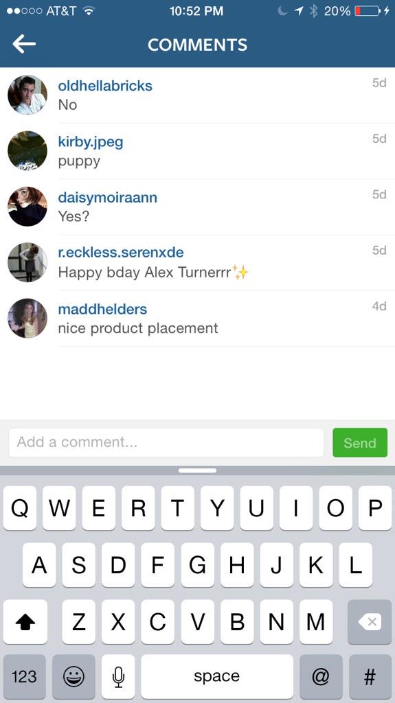 \"happy bday alex turner\" wh AT THE FUCK IS sHE SERIOUS OR BC I CANT TELL 