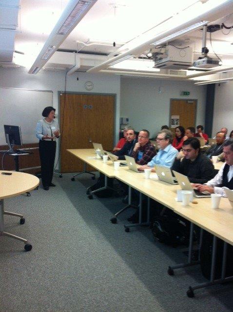 biocaddie's tweet image. Lucila presenting biocaddie at #force2015