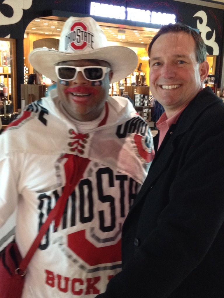 Meeting up with some friends before the big game. Go Buckeyes