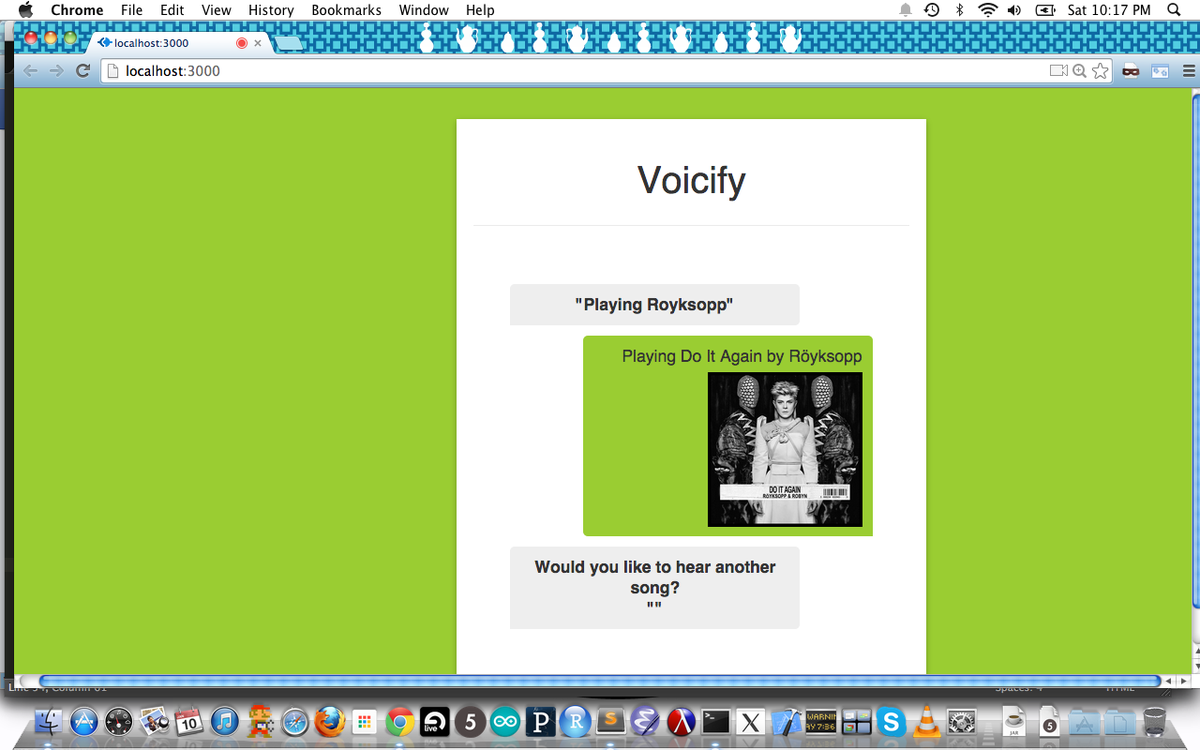 cponeill's tweet image. I've been spending the day making a voice-activated music jukebox. Used #spotifyapi #annyang #nodejs #jquery