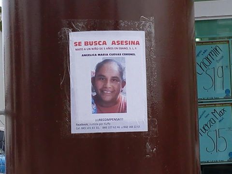 JuliettReyes1's tweet photo. @CarlosLoret  ¡SE BUSCA! Mujer mato a un menor de 5 años ella es ANGÉLICA MARÍA CUEVAS CORONEL de ÉBANO S.L.P http://t.co/8hTiwk9JYt