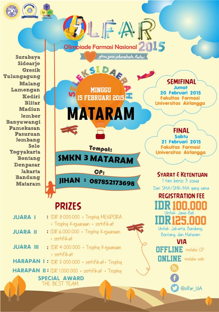 KOFEIN_MATARAM's tweet photo. Hai adik2, ayo ikut lomba olimpiade farmasi terbesar di Indonesia ! :) @SMANAR_ http://t.co/RYlEtUkheI