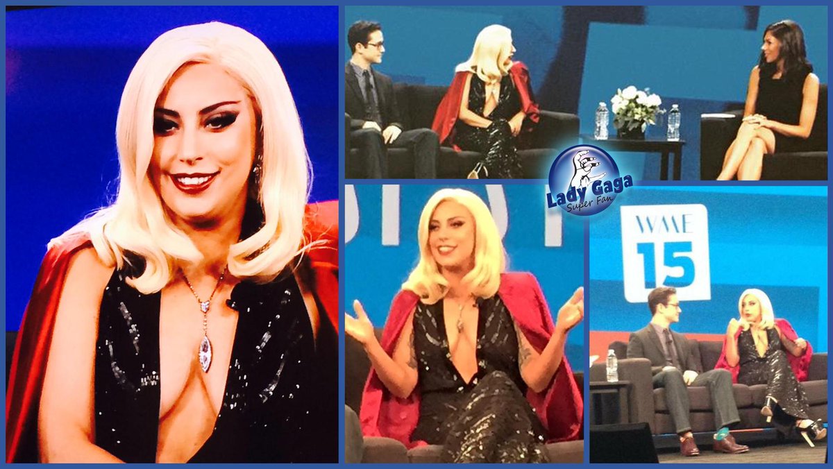 LadyGagaSuperF's tweet photo. "The secret to longevity is being relaxed, informed and comfortable in your craft" -Lady Gaga at #wme15. http://t.co/PMyZWk7txy