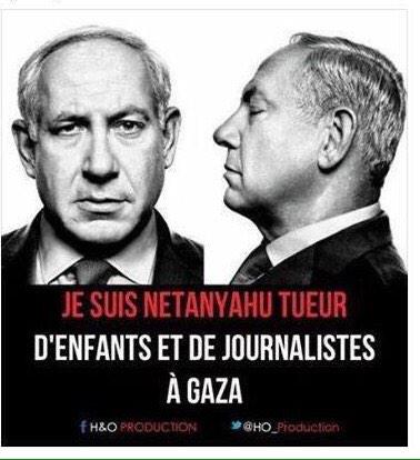 TaniaMelnick's tweet photo. Soy asesino de niños y de periodistas en Gaza... Y marcho por la unidad y en contra del terrorismo #JeSuisNetanyahu http://t.co/g67zIrQK1u