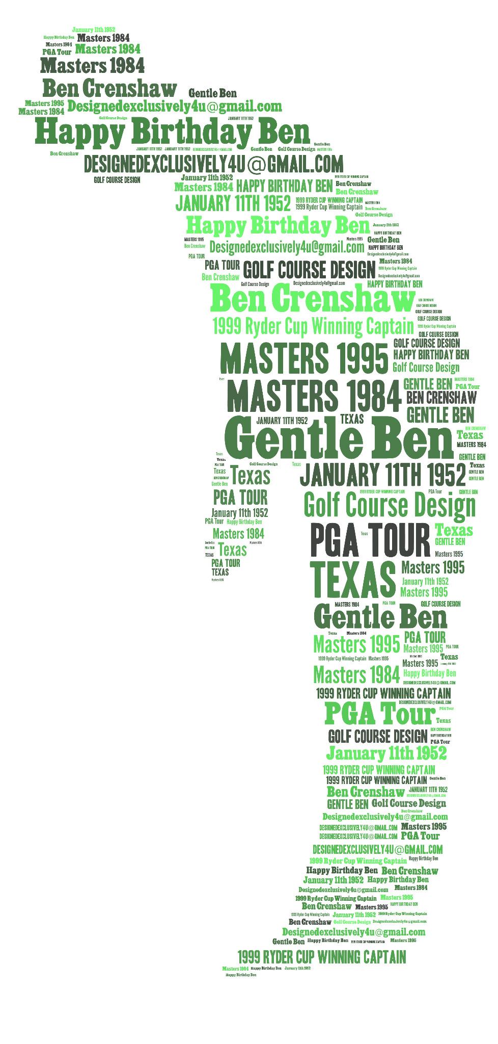  Happy Birthday Ben Crenshaw - opposing Capt 1999

 