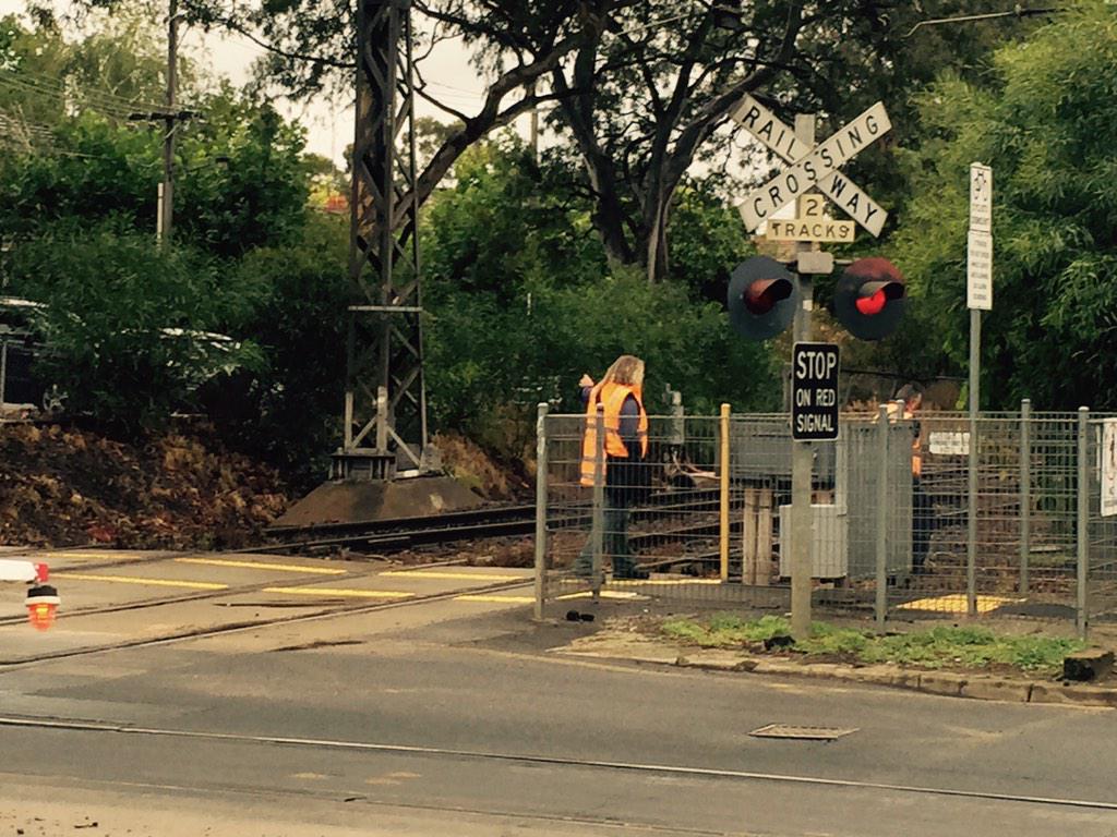 Rob McDougall (@canardrmcd) on Twitter photo Metro workers having smoko on tracks when boom gate is down. Dumb ways to die! <a href="/DumbWaystoDie1/">Dumb Ways to Die</a> <a href="/metrotrains/">Metro Trains</a> Metro workers having smoko on tracks when boom gate is down. Dumb ways to die! <a href="/DumbWaystoDie1/">Dumb Ways to Die</a> <a href="/metrotrains/">Metro Trains</a>