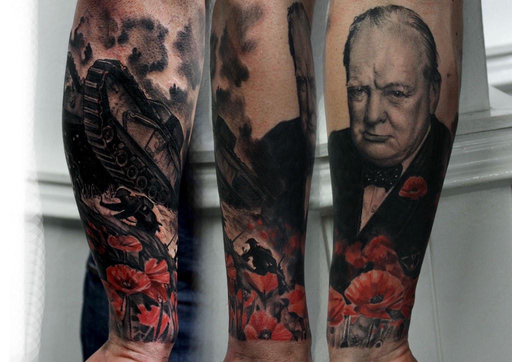 WW2 Winston Churchill inner fore  Tattoos by Paul Owen  Facebook