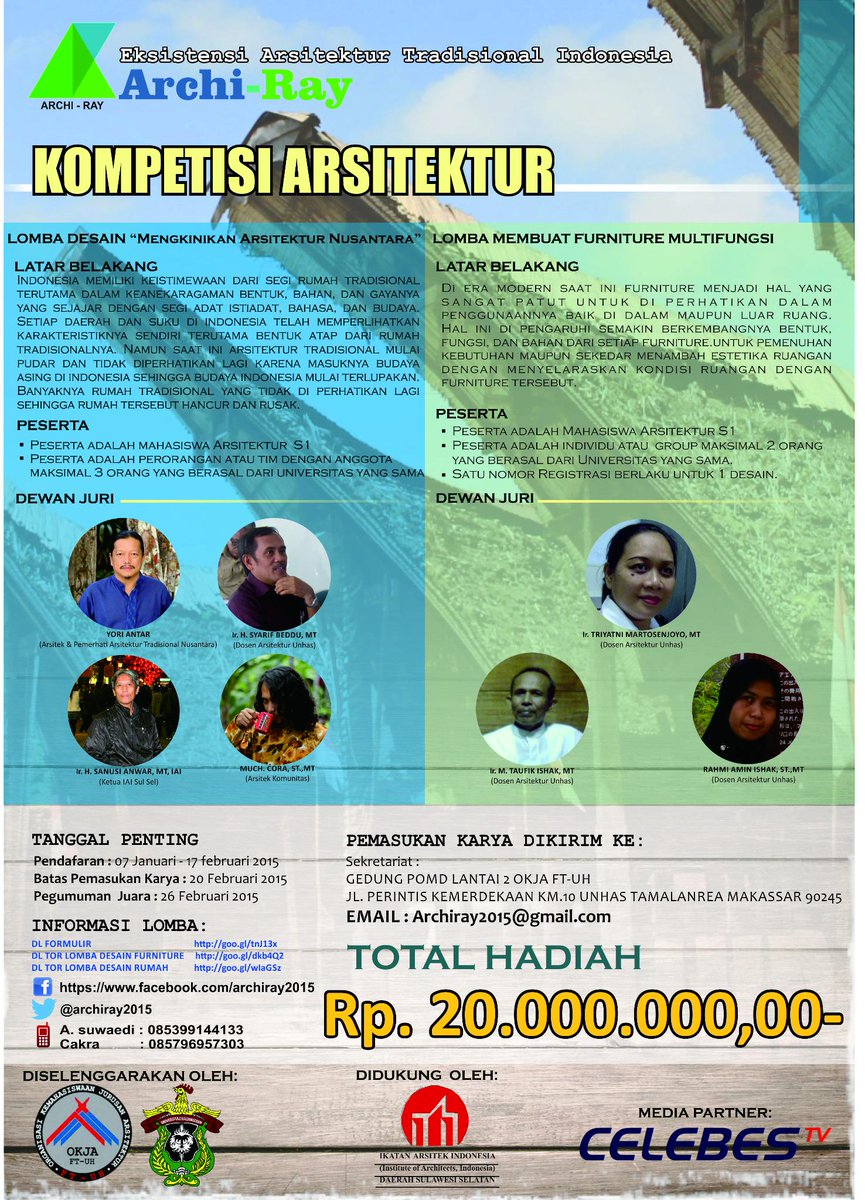 <a href="/HMPSARS/">HMPSARS UNPAR 14/15</a> JOIN US! Lomba Desain Rumah &amp; Furniture Multifungsi. TOR &amp; Form: bit.ly/1xgtQgr | <a href="/archiray2015/">14 jam mArchiray2015</a>