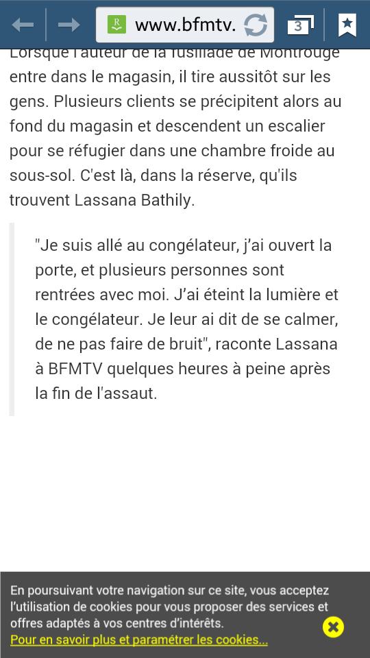 ahmadynss's tweet photo. #LassanaBathily mérite tout notre respect, il a fait preuve de sang froid et a sauvé plusieurs vies. 👏 #CharlieHebdo http://t.co/dTGXStqGux