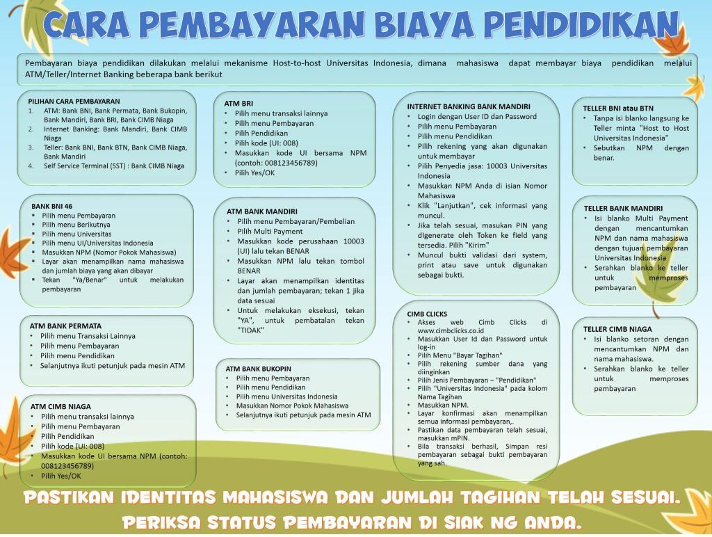 IMEFTUI's tweet image. Caranya bisa melalui ATM, Internet Banking, Teller, dan Self Service Terminal (SST) #PeduliBerkarya
